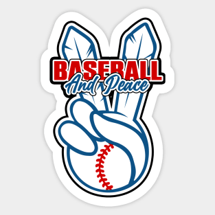 Baseball and Peace Sticker